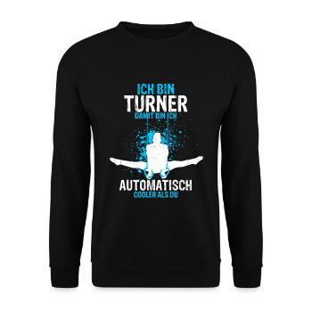 Turnen Gymnsatik Turntrainer Sportverein Sport Tur - Unisex Pullover - Schwarz - Vorne - Alina (178cm) & Michal (187cm)