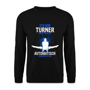Turnen Gymnsatik Turntrainer Sportverein Geschenk - Unisex Pullover - Schwarz - Vorne - Alina (178cm) & Michal (187cm)