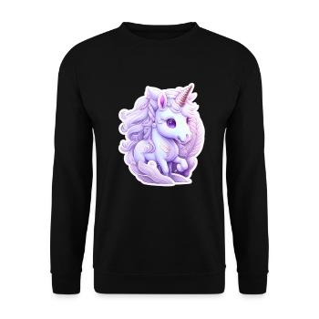 Cute unicorn - Unisex Sweatshirt - black - Front - Alina (178cm) & Michal (187cm)