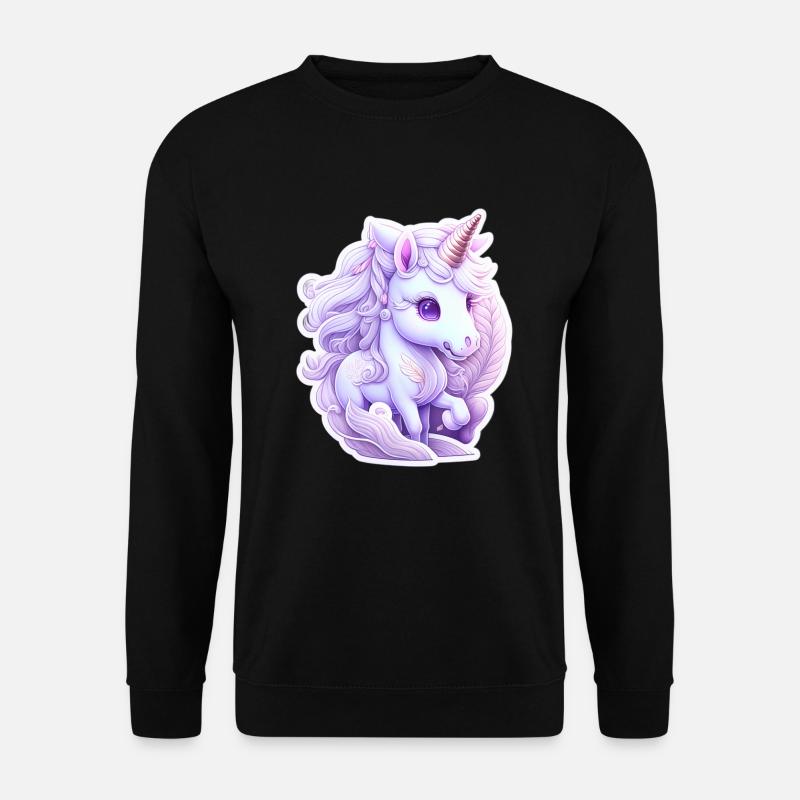 Licorne mignonne - Sweat-shirt Unisexe - noir
