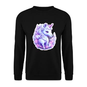 Cute unicorn - Unisex Sweatshirt - black - Front - Alina (178cm) & Michal (187cm)