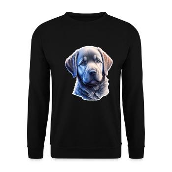 Cute Labrador Retriever puppy - Unisex Sweatshirt - black - Front - Alina (178cm) & Michal (187cm)