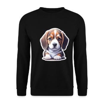 Adorable-cute beagle puppy - Unisex Sweatshirt - black - Front - Alina (178cm) & Michal (187cm)