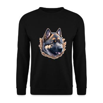 German Shepherd Puppy - Unisex Sweatshirt - black - Front - Alina (178cm) & Michal (187cm)