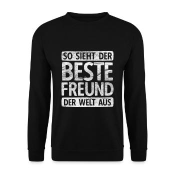 So Sieht Der Beste Freund Der Welt Aus Lieblingsfr - Unisex Pullover - Schwarz - Vorne - Alina (178cm) & Michal (187cm)