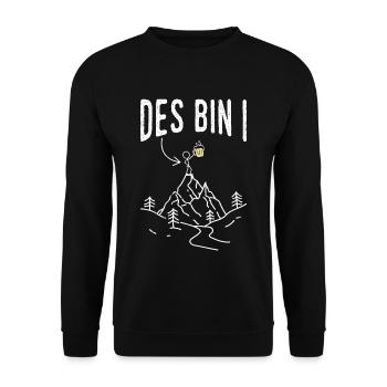 Des Bin I Bier Bergsteiger Klettern Natur Alpen Bi - Unisex Pullover - Schwarz - Vorne - Alina (178cm) & Michal (187cm)