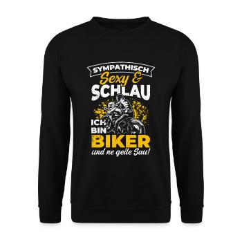 Motorradfahrer Natur Biker Mofa Mopded Motorrad - Unisex Pullover - Schwarz - Vorne - Alina (178cm) & Michal (187cm)
