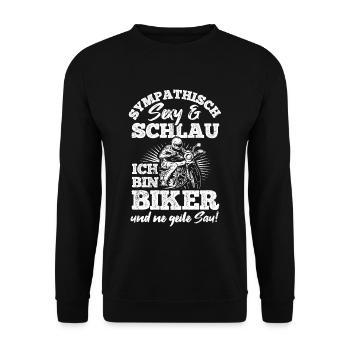 Motorradfahrer Natur Biker Mofa Mopded Motorrad - Unisex Pullover - Schwarz - Vorne - Alina (178cm) & Michal (187cm)