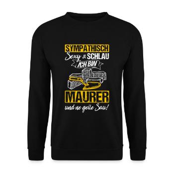 Maurer Job Maurermeister Geschenk Meister Handwerk - Unisex Pullover - Schwarz - Vorne - Alina (178cm) & Michal (187cm)