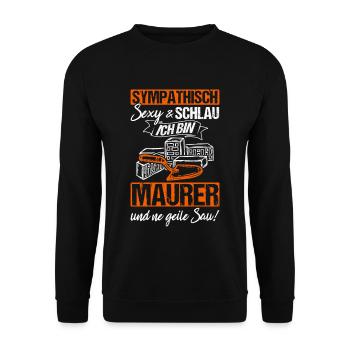 Maurer Job Maurermeister Geschenk Handwerker Beruf - Unisex Pullover - Schwarz - Vorne - Alina (178cm) & Michal (187cm)