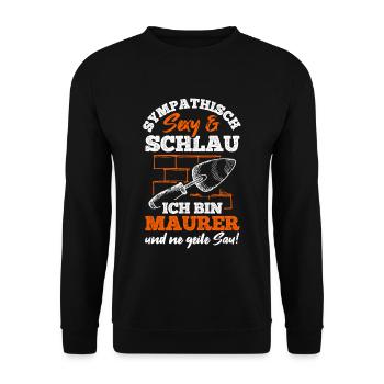 Maurer Job Maurermeister Geschenk Handwerker Beruf - Unisex Pullover - Schwarz - Vorne - Alina (178cm) & Michal (187cm)