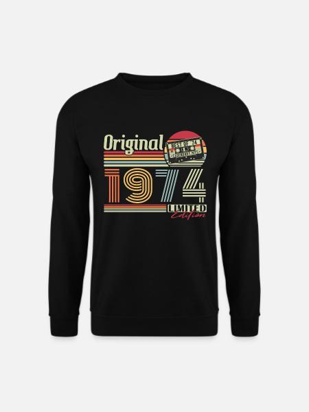 1974 Vintage Vintage rétro cadeau d’anniversaire - Sweat-shirt Unisexe - noir