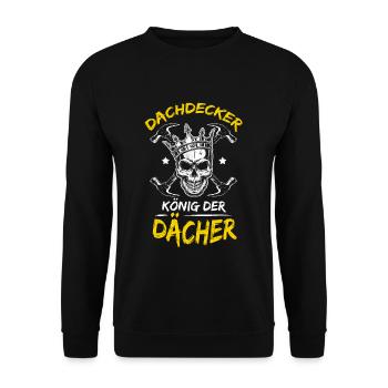 Roofer Roof Roofs King Craftsman Working Group - Unisex Sweatshirt - black - Front - Alina (178cm) & Michal (187cm)