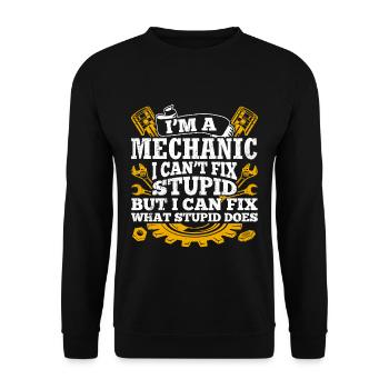 Tuning Amateurs de voitures Réparation Voitures Mécanicien D - Sweat-shirt Unisexe - noir - Devant - Alina (178cm) & Michal (187cm)