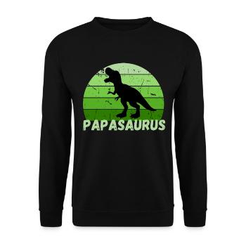 Father's Day Dad Dad Tyrannosaurus Dinosaur Fun - Unisex Sweatshirt - black - Front - Alina (178cm) & Michal (187cm)