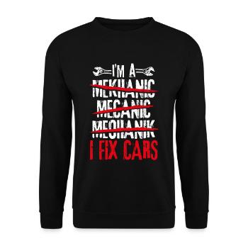 Tuning Car Lovers Repair Cars Mechanic D - Unisex Sweatshirt - black - Front - Alina (178cm) & Michal (187cm)