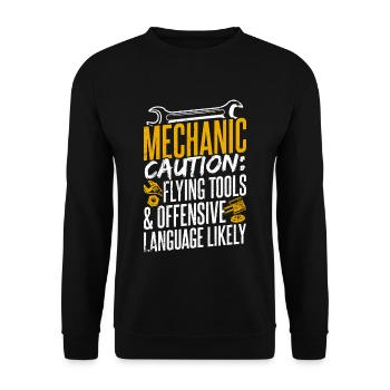 Mécanicien Attention Outils volants Tuner de voiture - Sweat-shirt Unisexe - noir - Devant - Alina (178cm) & Michal (187cm)