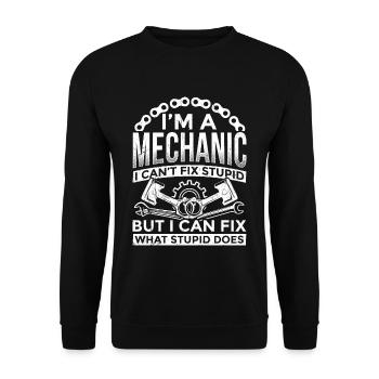 Ich bin ein Mechaniker, ich kann dummes Tuning nic - Unisex Pullover - Schwarz - Vorne - Alina (178cm) & Michal (187cm)