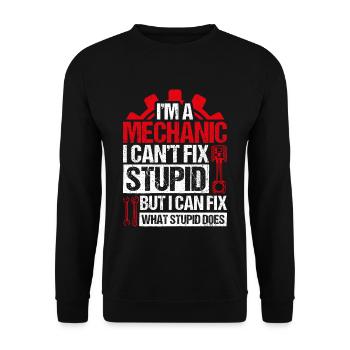 Ich bin ein Mechaniker, ich kann dummes Tuning nic - Unisex Pullover - Schwarz - Vorne - Alina (178cm) & Michal (187cm)