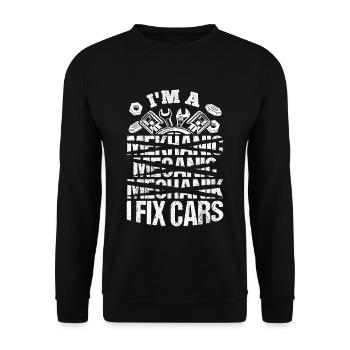 Tuning Car Lovers Repair Cars Mechanic D - Unisex Sweatshirt - black - Front - Alina (178cm) & Michal (187cm)