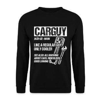 Car Guy Like A Regular Guy Mechanic Tools Geschenk - Unisex Pullover - Schwarz - Vorne - Alina (178cm) & Michal (187cm)