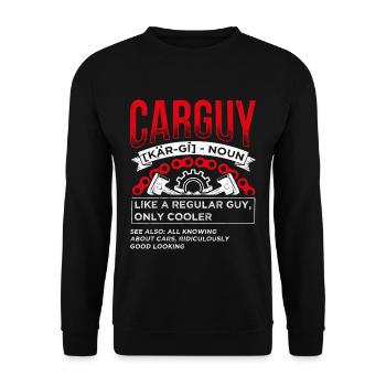 Car Guy Like A Regular Guy Tuner Autoreparaturen M - Unisex Pullover - Schwarz - Vorne - Alina (178cm) & Michal (187cm)