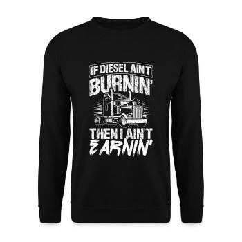 Truck Diesel Highway Best Job Money Truck Driver L - Unisex Sweatshirt - black - Front - Alina (178cm) & Michal (187cm)