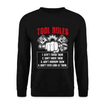 Tuning Autoliebhaber Reparieren Autos Mechaniker D - Unisex Pullover - Schwarz - Vorne - Alina (178cm) & Michal (187cm)