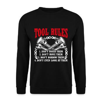 Tuner Autoliebhaber Reparieren Mechaniker Werkzeug - Unisex Pullover - Schwarz - Vorne - Alina (178cm) & Michal (187cm)