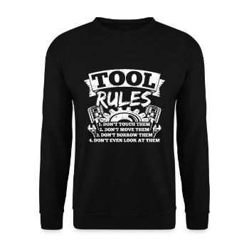 Tuning Auto Reparaturen Autos Mechaniker Werkzeuge - Unisex Pullover - Schwarz - Vorne - Alina (178cm) & Michal (187cm)