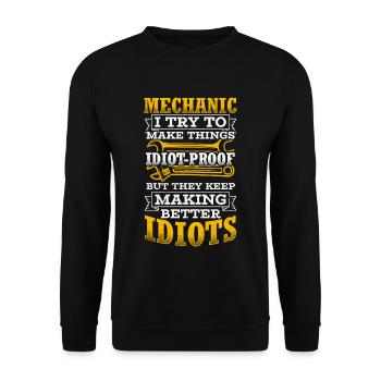 Mécanicien J’essaie de rendre les choses infaillibles. - Sweat-shirt Unisexe - noir - Devant - Alina (178cm) & Michal (187cm)