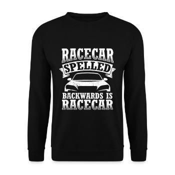 Racing car spelled backwards is racing car doing - Unisex Sweatshirt - black - Front - Alina (178cm) & Michal (187cm)