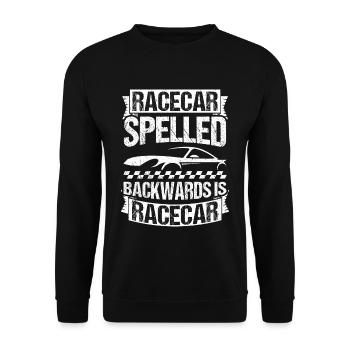 Racing car spelled backwards is racing car doing - Unisex Sweatshirt - black - Front - Alina (178cm) & Michal (187cm)