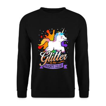 Glitter est ma couleur préférée - Unicorn Artist - Sweat-shirt Unisexe - noir - Devant - Alina (178cm) & Michal (187cm)