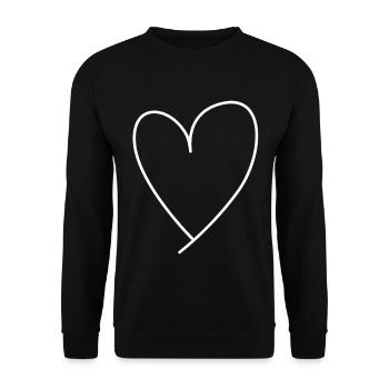 heart - Unisex Sweatshirt - black - Front - Alina (178cm) & Michal (187cm)