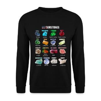Minerals and gems most important in the USA - Unisex Sweatshirt - black - Front - Alina (178cm) & Michal (187cm)