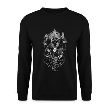 Ganesha For Yoga Lovers - Unisex Sweatshirt - black - Front - Alina (178cm) & Michal (187cm)
