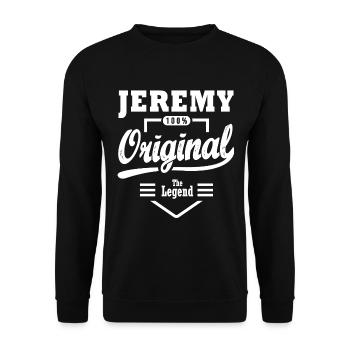 Jeremy original personalized shirt first name jeremy - Unisex Sweatshirt - black - Front - Alina (178cm) & Michal (187cm)