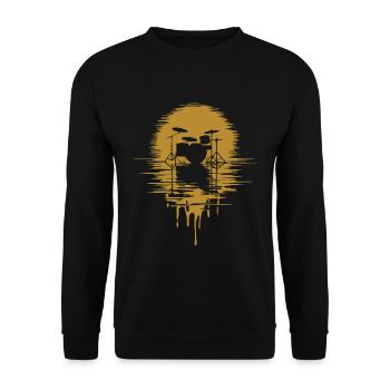 Drumset Silhouette Schlagzeug - Unisex Pullover - Schwarz - Vorne - Alina (178cm) & Michal (187cm)