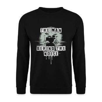 Homme derrière le bruit drôle de tambour motif - Sweat-shirt Unisexe - noir - Devant - Alina (178cm) & Michal (187cm)