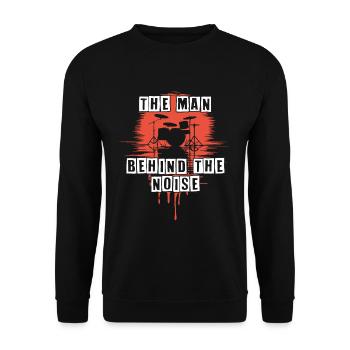 Homme derrière le bruit drôle de tambour motif - Sweat-shirt Unisexe - noir - Devant - Alina (178cm) & Michal (187cm)