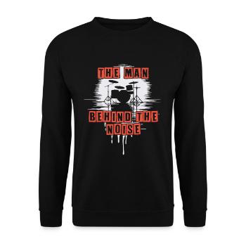 Homme derrière le bruit drôle de tambour motif - Sweat-shirt Unisexe - noir - Devant - Alina (178cm) & Michal (187cm)