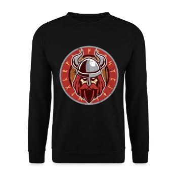 Wikinger Odin | Rabengott Krieger Walhalla Valknut - Unisex Pullover - Schwarz - Vorne - Alina (178cm) & Michal (187cm)