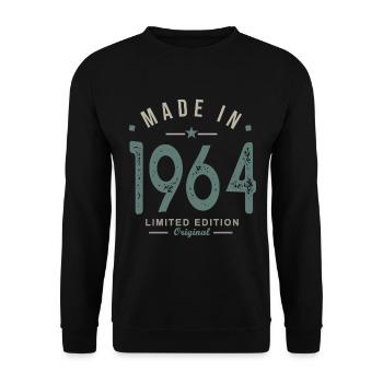 made in 1964 anniversary 58 years gift humor - Unisex Sweatshirt - black - Front - Alina (178cm) & Michal (187cm)