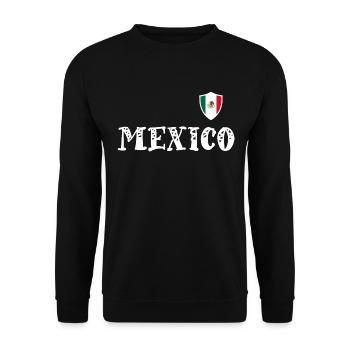 Mexico Mexiko Wappen Flagge Fahne - Unisex Pullover - Schwarz - Vorne - Alina (178cm) & Michal (187cm)