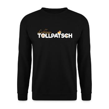 Lieblingstollpatsch - Meerschweinchen Tollpatsch - Unisex Pullover - Schwarz - Vorne - Alina (178cm) & Michal (187cm)