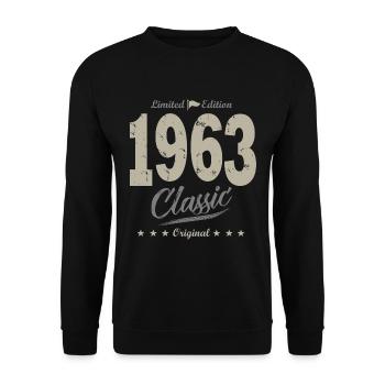 LIMITED EDITION born in 1963 anniversary 59 years - Unisex Sweatshirt - black - Front - Alina (178cm) & Michal (187cm)