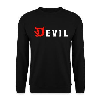 Devil - Teufel - Unisex Sweatshirt - black - Front - Alina (178cm) & Michal (187cm)