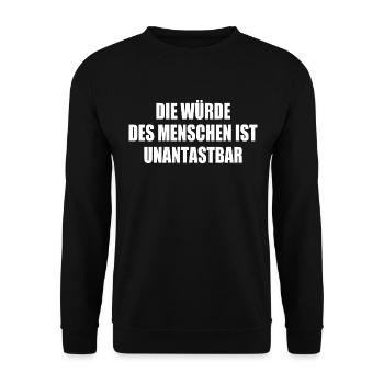 die würde des menschen ist unantastbar - Unisex Pullover - Schwarz - Vorne - Alina (178cm) & Michal (187cm)