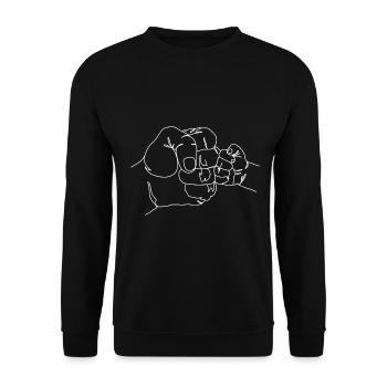 Family fist thrust in white - Unisex Sweatshirt - black - Front - Alina (178cm) & Michal (187cm)